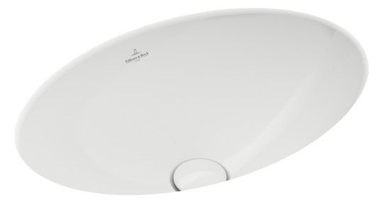 V&B Unterbauwaschbecken Loop & Friends oval, ohne Hahnlochbank, mit Überlauf, 57 x 38 cm, weiß C-plus