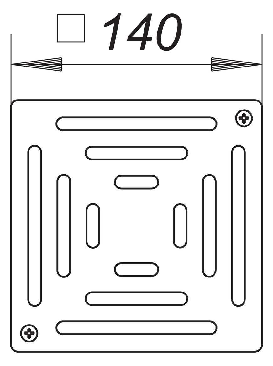 Dallmer Rost ES 90 ES 140, 140 x 140 mm, Edelstahl, massiv 50mm, mit Schrauben