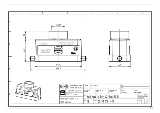 HART Tüllengehäuse           09300161440 
