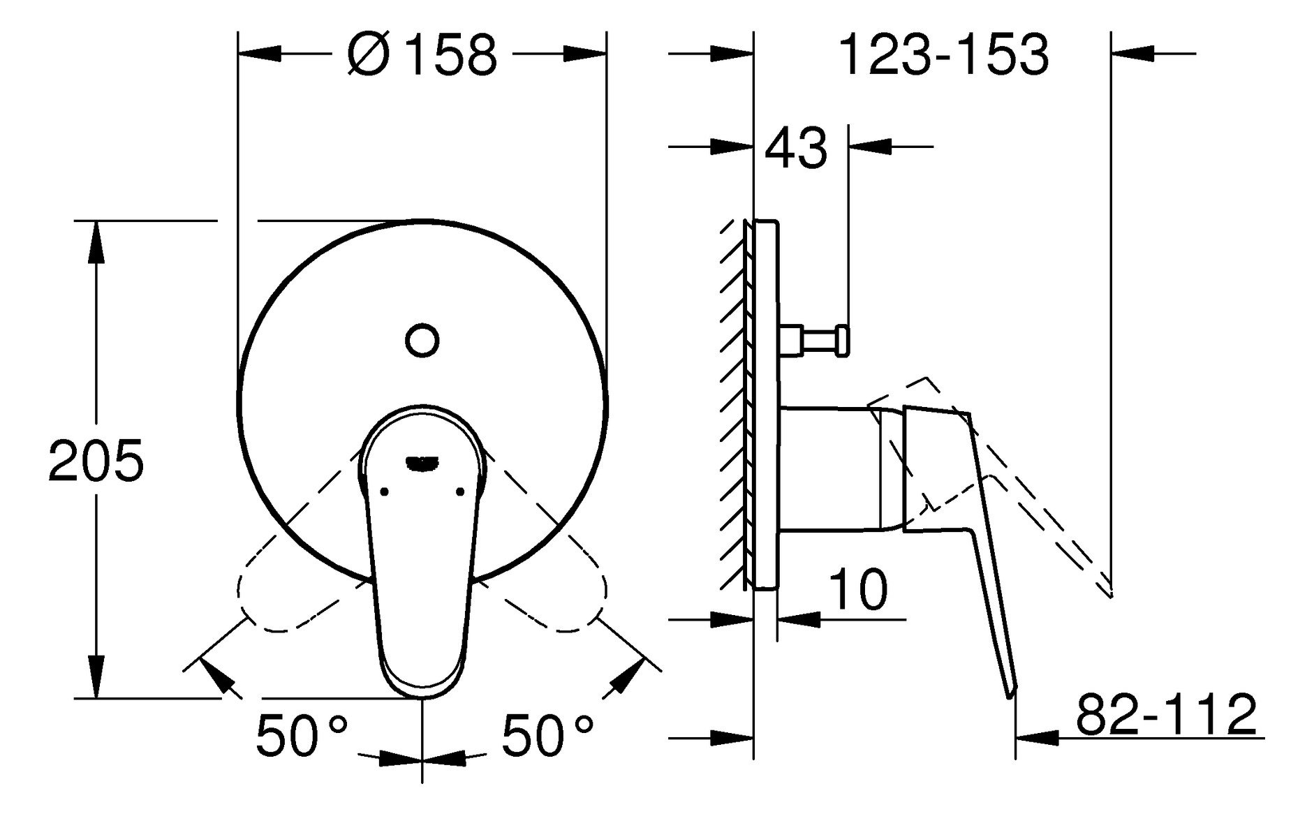 GROHE Fertigmontageset Eurodisc Cosmopolitan UP-Wannenarmatur, chrom