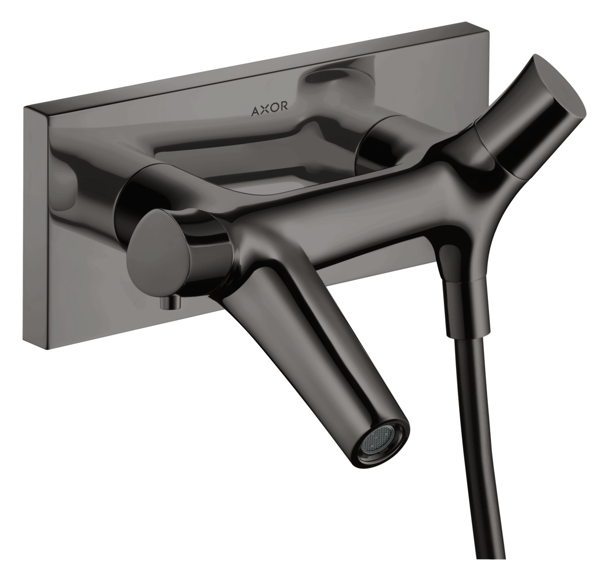 hansgrohe Wannenthermostat Axor Starck Organic AP, Ausladung 218mm, polished black chrome hansgrohe Wannenthermostat Axor Starck Organic AP, Ausladung 218mm, polished black chrome