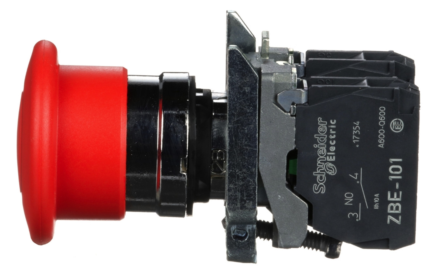 Not-Aus Taster EB IP66 ZugEntr 1S 1Ö Ø22,5mm Einb Schraub