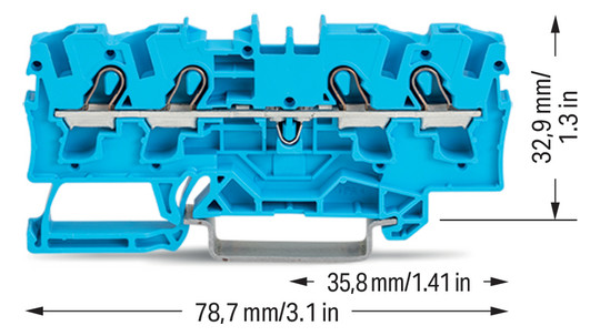 Reihenklemme 0,5-6qmm Serie 2004 1Etage 4kl bl 32A Hutschiene TH35