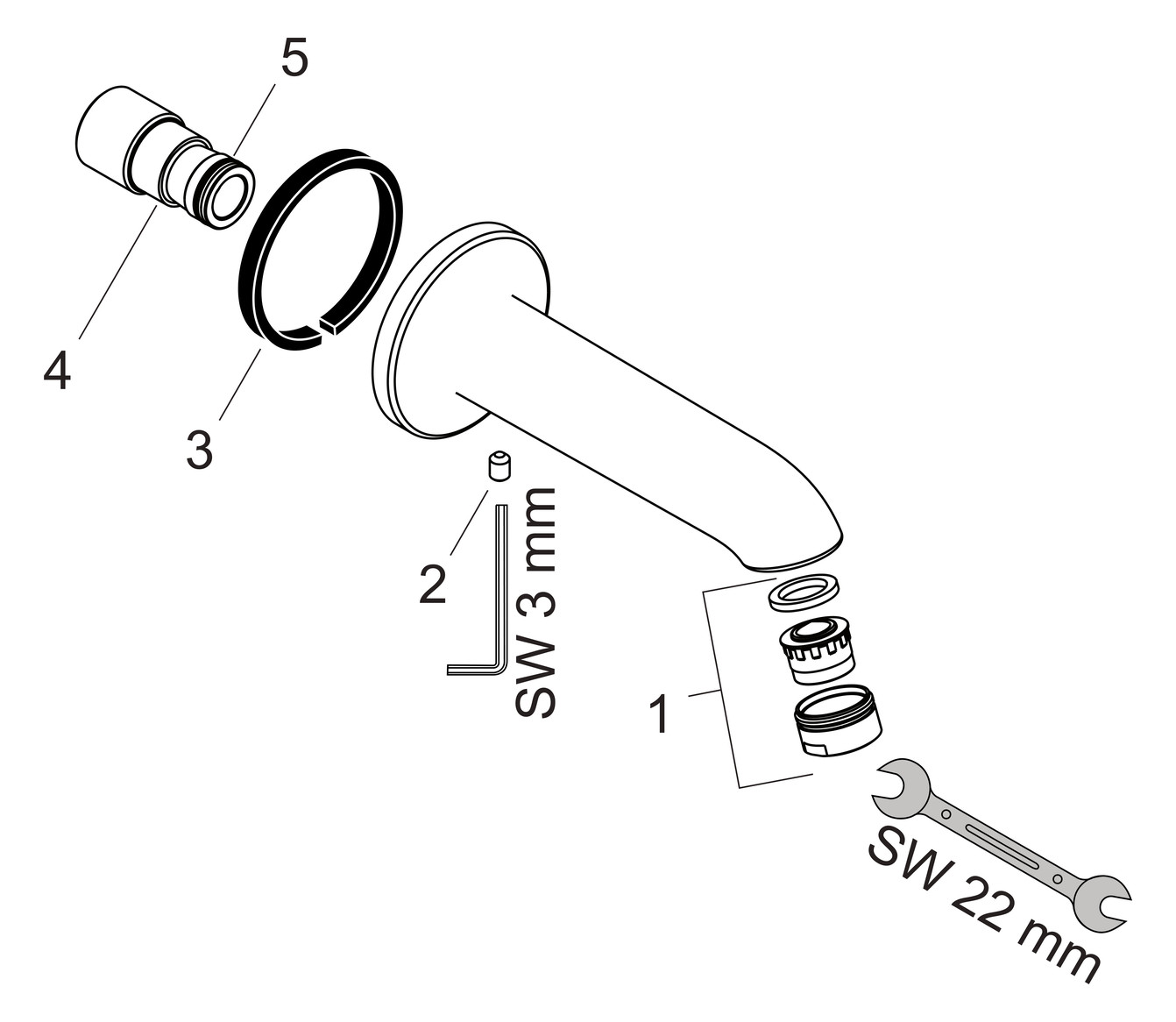 hansgrohe Wanneneinlauf Talis DN 20, Ausladung 147mm, chrom