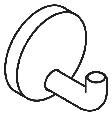 HEWI Einzelhaken 477 45mm, reinweiß