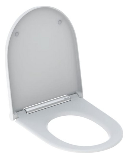 Geberit WC-Sitz One Designabdeckung chrom, weiß matt