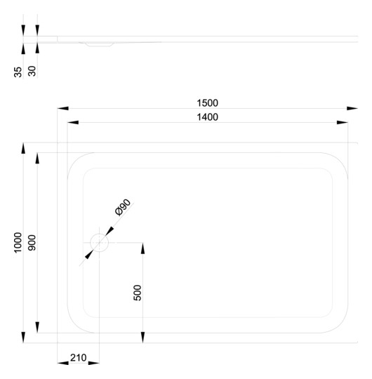 Duschwanne BetteUltra 5944 150x100x3,5cm, jasmin