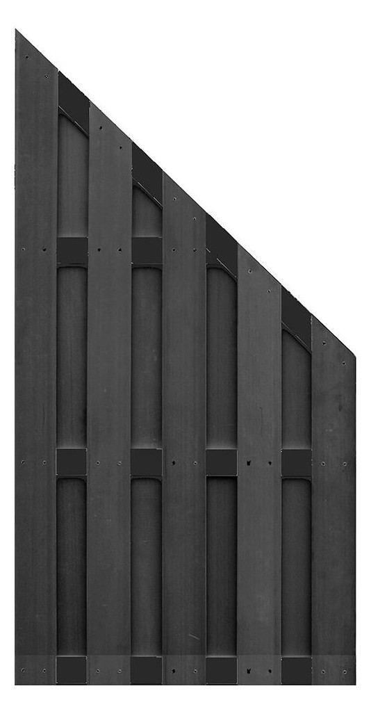 Bild EMDEN Ecke ANTHRAZIT 90 x 180/90 cm, ant hrazit 4 Querriegel ALU WPC-Bretterzaun - n.a.-0