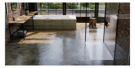 Kaldewei Unterbau-Waschtisch PURO 3161, 90 x 38,5 cm, cool grey 90 Perl-Effekt, mit Überlauf, ohne Hahnloch