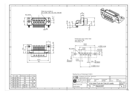HART DSUB SV MA SSDP ANG73-  09662626812 