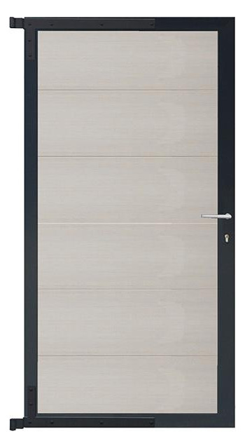 Bild ELZE-Tor-Komplettset 90 x 173 cm, Rahmen anthrazit Füllung beige - n.a.-0
