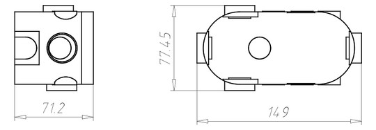 Elektronikdose oval 149x55x67mm Kst oval IP2X