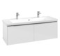 V&B Waschtisch-Unterschrank Subway 3.0 127,2x42,9x47,8cm, mit LED/Griff Aluminium glänzend, brilliant white