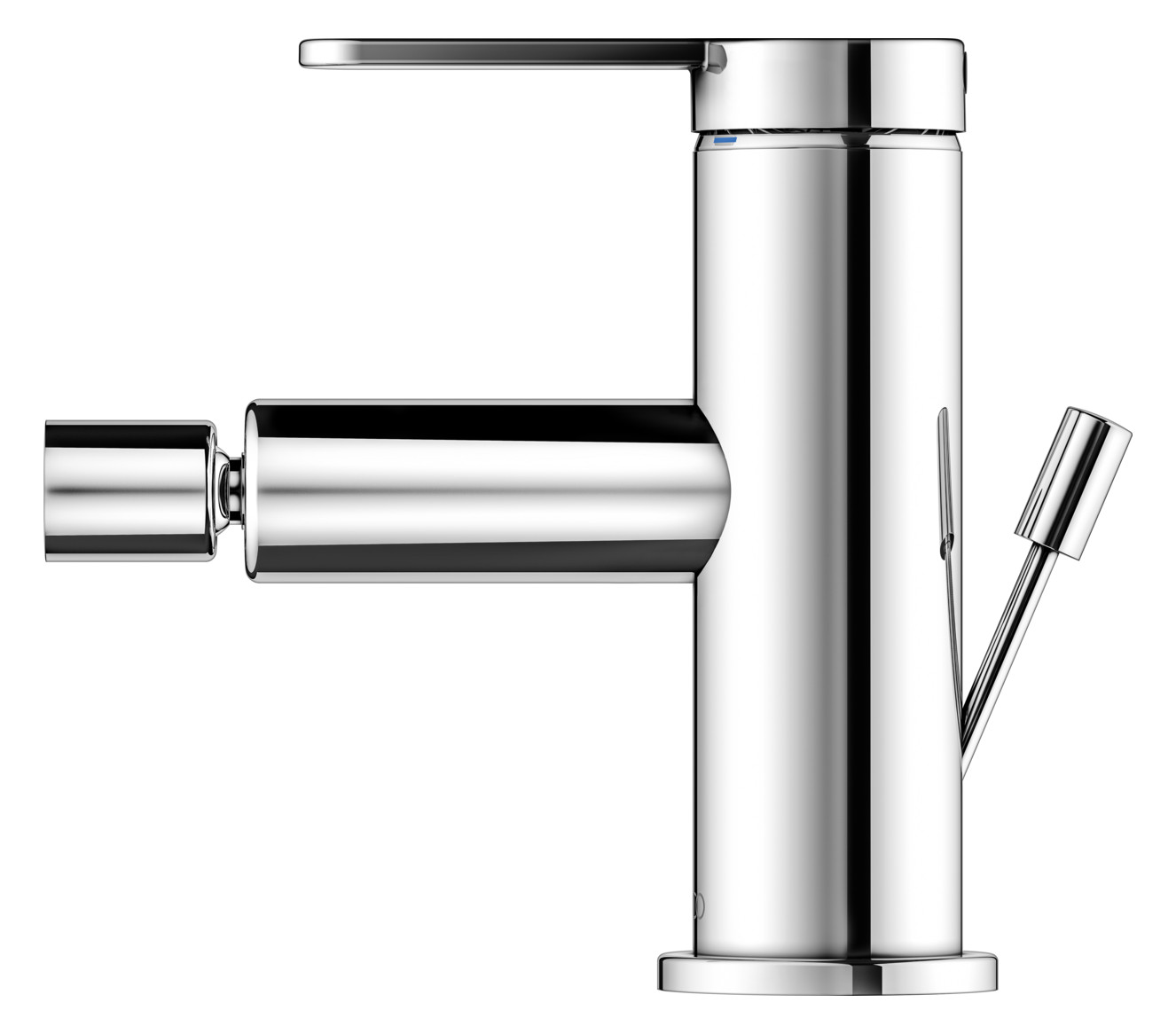 KEUCO Bidet-Einhebelmischer IXMO Flat Ausladung 110mm, mit Ablaufgarnitur, verchromt