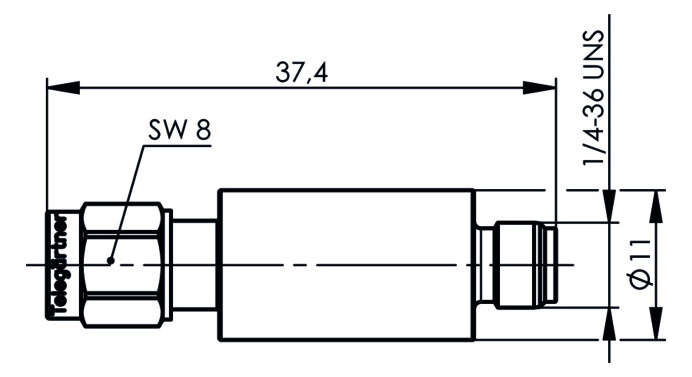 Koax-Kupplung SMA Stecker/Buchse 6Ohm ger