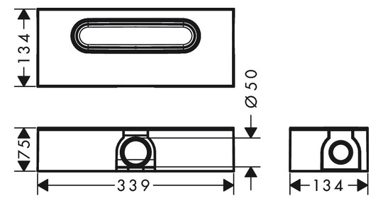 hansgrohe uBox universal Ablaufgehäuse DN 50, für Standardinstallation