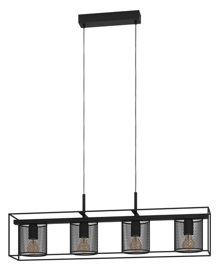 EGLO Hängeleuchte/4 E27 Schwarz    43773 