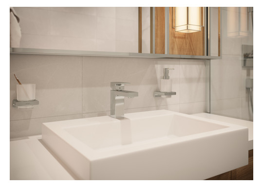 hansgrohe Zahnbecher AddStoris mit Glas, Wandmontage, Metall, chrom