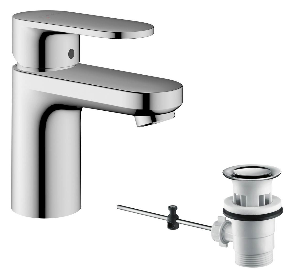 hansgrohe Waschtisch-Einhebelmischer 70 Vernis Blend mit Zugstangen-Ablaufgarnitur, chrom