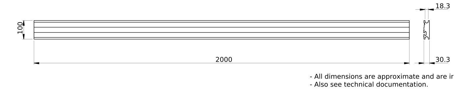 Sammelschiene 2000A Profil 2000x100x31mm