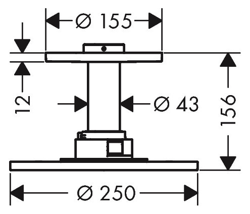 hansgrohe Kopfbrause 250 2jet Axor mit Deckenanschluss, brushed brass