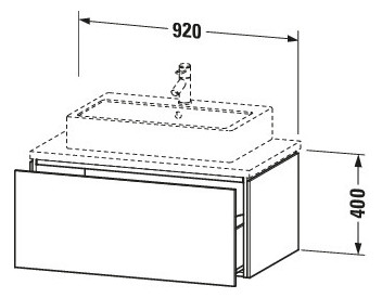 Duravit Waschtisch-Unterschrank L-Cube 92 x 54,7 cm, eiche schwarz, für Konsole, 1 Auszug