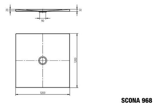 Kaldewei Duschwanne SCONA 968-1 120x120cm, Perl-Effekt, warm grey85