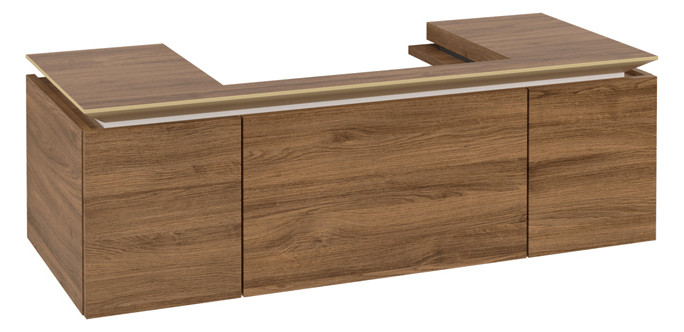 V&B Waschtischunterschrank Legato 120x38x50cm, Waschtisch mittig, Kansas Oak