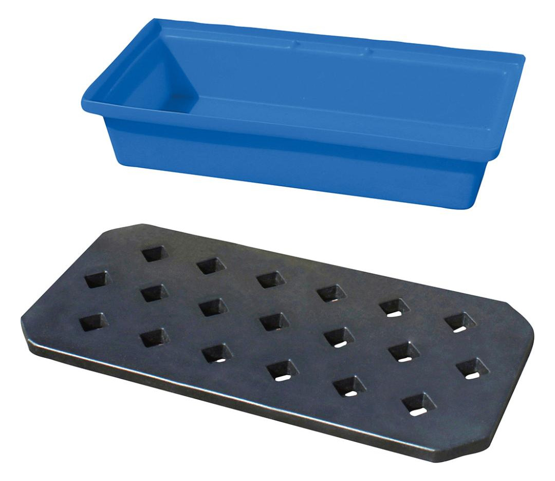 Bild PE-Auffangwanne mit Rost für Kleingebind e 80,5x40,5x17cm, 31 Liter - n.a.-1