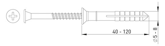 ASW Nageldübel 8,0 mm x 100 mm, verzinkt, mit Senkkopf
