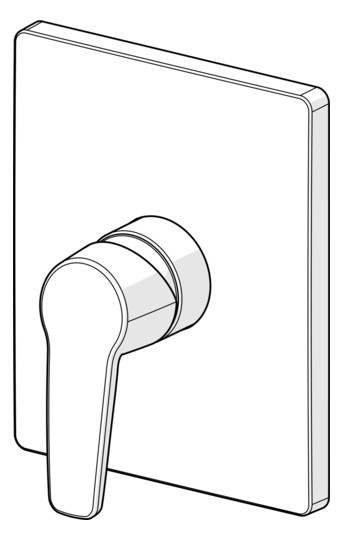 HANSA Fertigmontageset HANSABLUEBOX POLO UP-Brause-Einhebelmischer, eckige Rosette, chrom