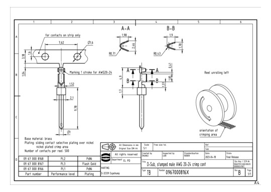 HART D-SUB Stiftkontakt      09670008167 