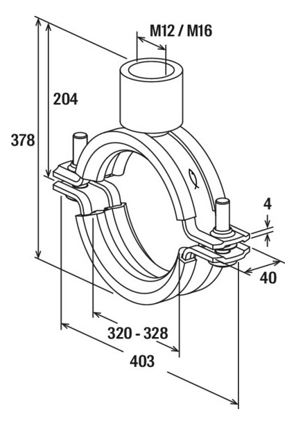 Bild Massivrohrschelle FRSM 12"" M12/M16 fvz fischer-3