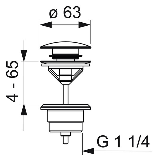 HANSA Ablaufgarnitur G 1 1/4, verschließbar, chrom