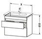 Duravit Waschtisch-Unterschrank DuraStyle 58 x 44,8 cm, Eiche terra, 2 Schubkästen, wandhängend