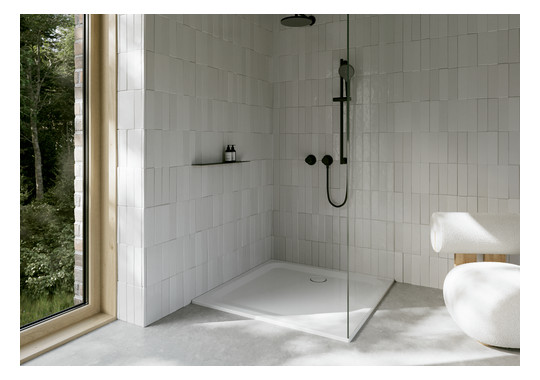 Duschwanne BetteUltra 8743 110x110x3,5cm, Mini-Wannenträger, taupe