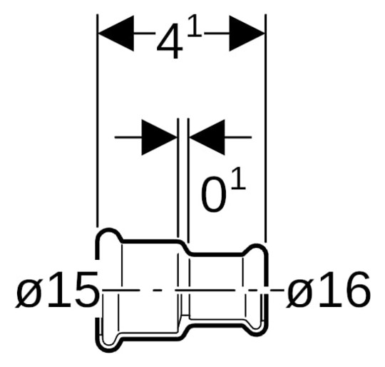 Geberit Übergangsmuffe Mapress Ø 15 mm, Rotguss