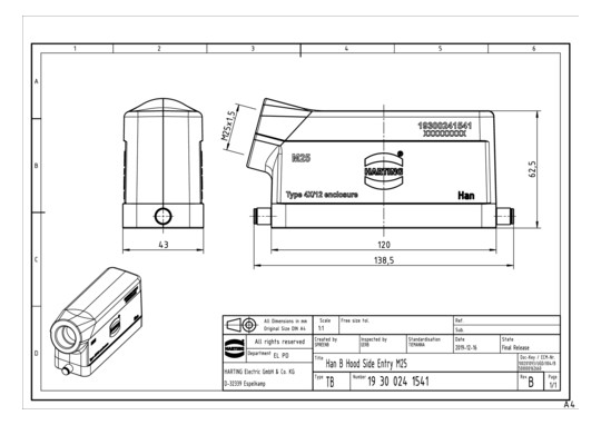 HART Tüllengehäuse M25       19300241541 