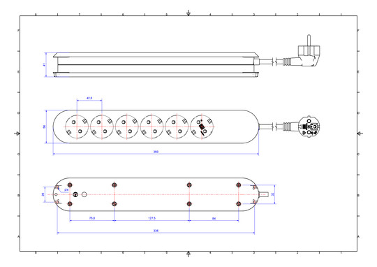 Bachmann Tischsteckdose 3xSchuko 387.172 
