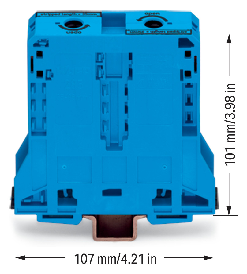 Reihenklemme 25-95qmm Serie 285 1Etage 2kl bl 232A Hutschiene TH35 Reihenklemme 25-95qmm Serie 285 1Etage 2kl bl 232A Hutschiene TH35