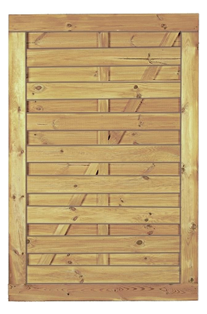 Bild Maxi-Massiv-Tor 100x150cm Rahmen 45/90 mm, kdi grün ohne Beschlag, Lamellen geri - n.a.-0