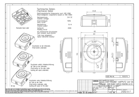 GEZE Haftmagnet AP 24VDC-200N     155570 