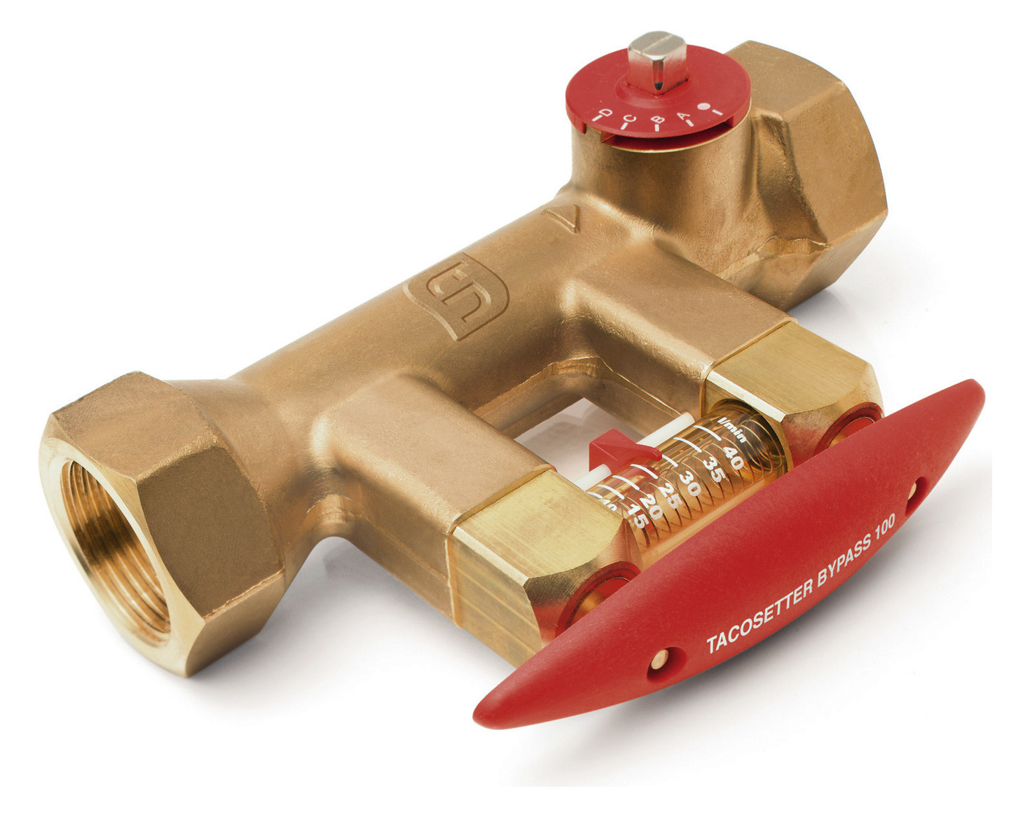 TACONOVA Abgleichventil-Set TacoSetter 1 1/4"IGx1 1/4" IG, 20-70 l/min, Messing
