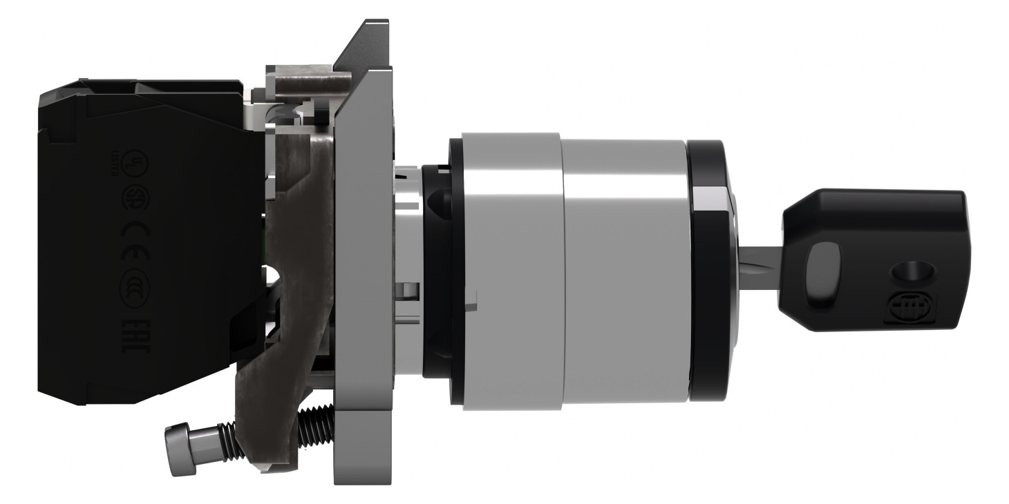 Wahlschalter 2stuf rast Schlüssel 1S Ø22,5mm IP66 Schaltfunktion verrastend