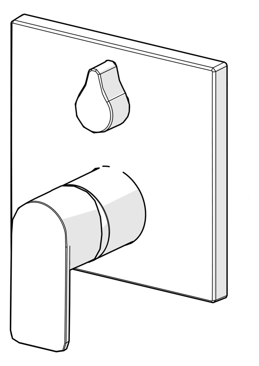 HANSA Fertigmontageset HANSASTELA UP-Wannen- und Brause-Einhebelmischer, Drehumsteller, druckunabhängig, chrom