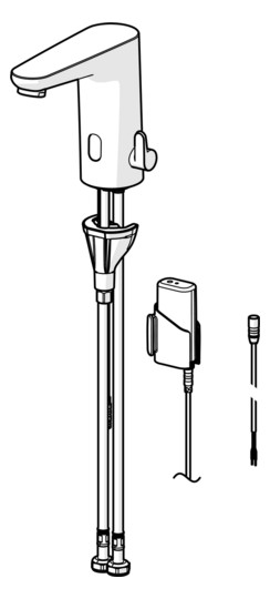 Infrarot-Waschtisch-Armatur HANSAELECTRA chrom, Batteriebetrieb, Ausladung 123mm