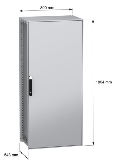 Standschrank ST IP55 B800xH1800xT500mm pulverbesch RAL7035 Koppelbar