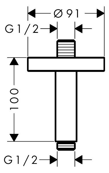 hansgrohe Deckenanschluss Axor 100mm, rund, brushed gold optic