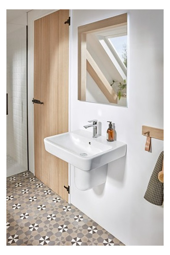 V&B Waschtisch O.Novo 60x46cm, eckig, mit Hahnloch, mit Überlauf, weiß C-plus
