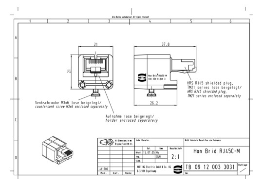 HART HAN Brid-RJ45 C-M       09120033031 